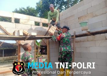 Gotong Royong Satgas TMMD dan Warga, Pemasangan Hebel RTLH di Kauman Dikebut