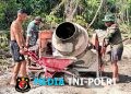 Satgas TMMD Ke-128 Kodim 1801/Manokwari Tetap Laksanakan Pengecoran Jalan di Hari Libur