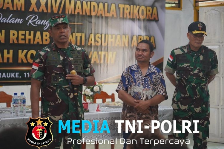 Pangdam XXIV/Mandala Trikora Beri Semangat Anak Panti Abba Merauke Jangan Minder, Terus Kejar Cita-Cita