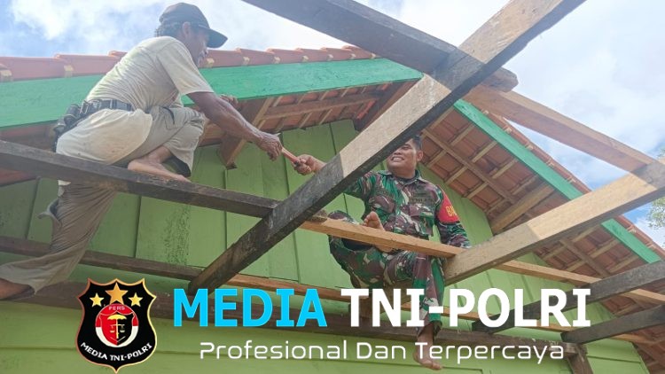 Satgas TMMD ke-128 Kodim 0420/Sarko Fokus Pemasangan Genteng RTLH, Rumah Pak Lukman Kini Lebih Nyaman