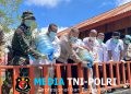 Satgas Swasembada Yonif 751/VJS Bersama Apkam Pegunungan Bintang Musnahkan Narkoba Jenis Ganja di Polres Pegunungan Bintang