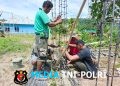 Rangka Besi Beton Bak Penampungan Air Bersih TMMD Ke-128 Kodim 1801/Manokwari Sudah Terpasang