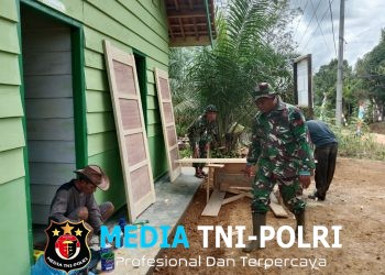 Rumah Pak Lukman Disulap Oleh Satgas TMMD Ke-128 Kodim 0420/Sarko Agar Lebih Layak Huni
