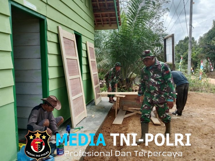 Rumah Pak Lukman Disulap Oleh Satgas TMMD Ke-128 Kodim 0420/Sarko Agar Lebih Layak Huni