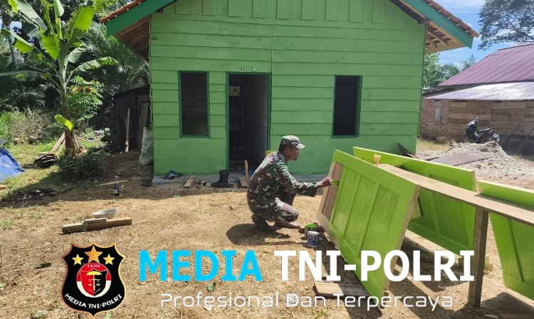 Serda Eko Percantik Rumah Bapak Raskam, Wujud Kepedulian Satgas TMMD Ke-128 Kodim 0420/Sarko