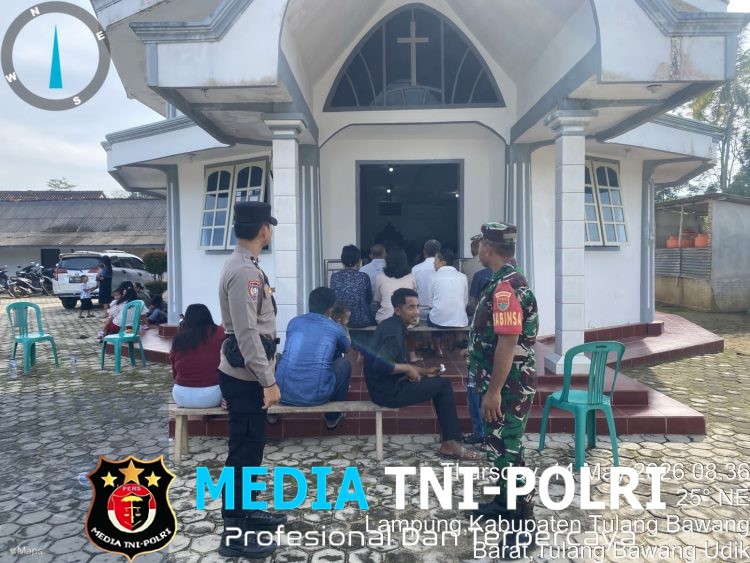 Ciptakan Rasa Aman, Polres Tulang Bawang Barat Terjunkan 42 Personel Amankan Ibadah Perayaan Kenaikan Isa Al-Masih