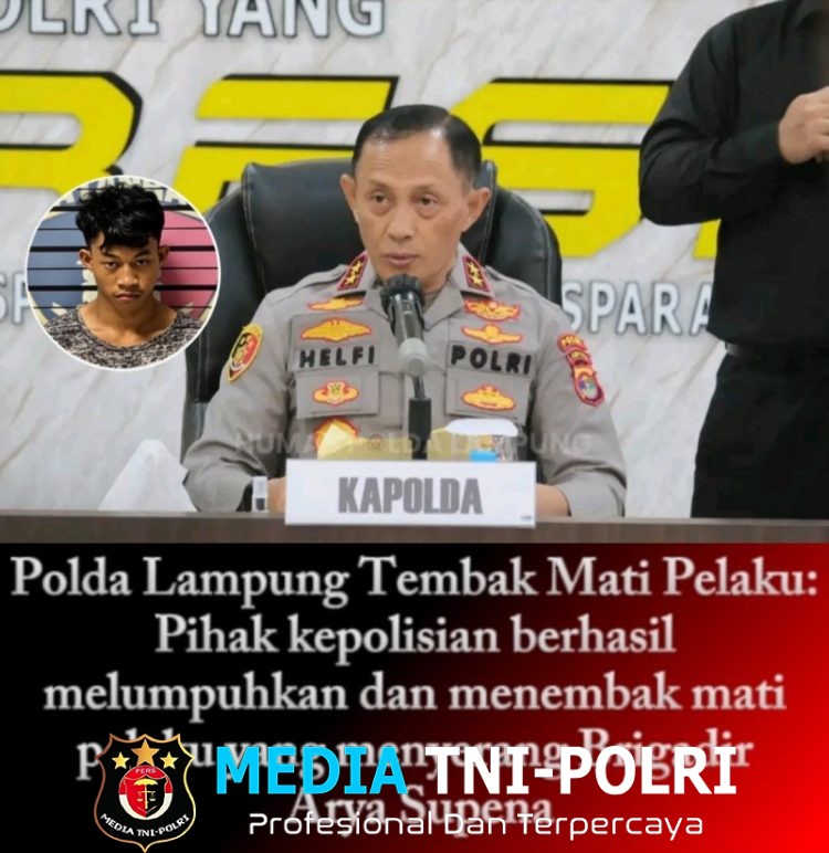 Polda Lampung Tembak Mati Pelaku Pihak Kepolisian Berhasil Melumpuhkan dan Menembak Mati Pelaku yang Menyerang Brigadir Arya Supena