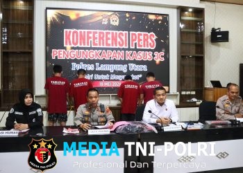 Polres Lampung Utara Gelar Press Release Ungkap Sejumlah Kasus Curanmor dan Sajam