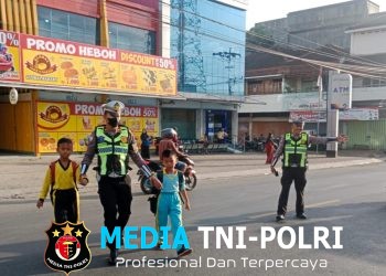 Satlantas Polres Tanggamus PAM Rawan Pagi di Sejumlah Titik Keramaian