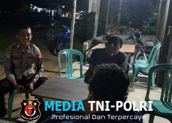 Patroli Malam Rutin, Personel Polsek Menjalin Ciptakan Situasi Kamtibmas Kondusif