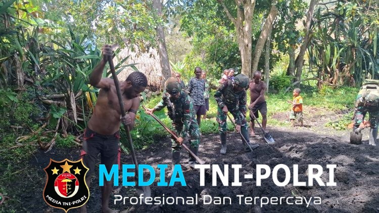 Hadir Berbakti dan Berbuat, Satgas Yonif 521/DY Gelar Anjangsana dan Dukung Ketahanan Pangan Warga di Distrik Kurima