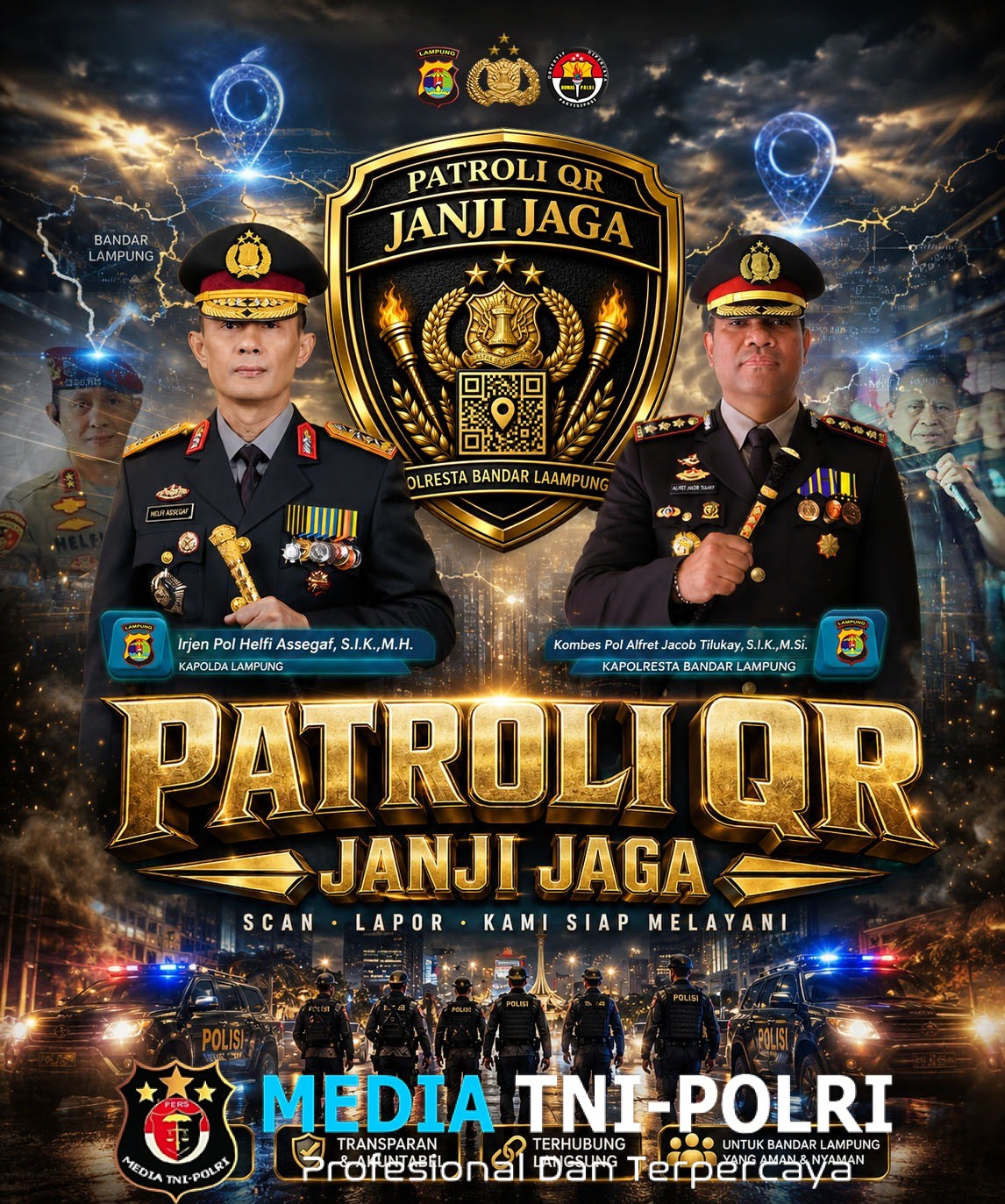 Patroli Janji Jaga’ Jadi Cara Polisi Hadir di Tengah Warga, Polda Lampung Perkuat Pengamanan lewat Tim QR Presisi