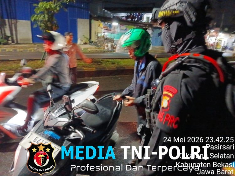 Patroli Malam Polsek Cikarang Selatan Perketat Pengawasan Kejahatan Jalanan dan Tawuran