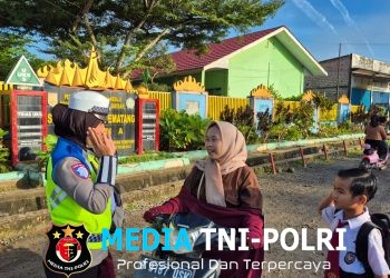 Jaga Keselamatan Siswa SDN 8 Simpang Pematang, Satlantas Polres Mesuji Gencarkan Pam Rawan Pagi