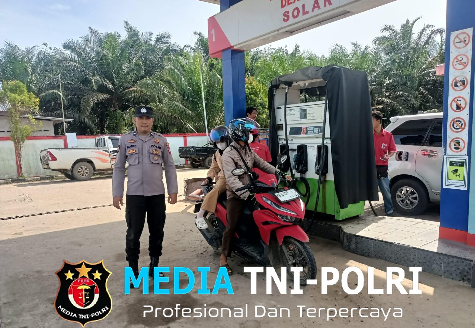 Patroli dan Sambang SPBU, Personel Polsek Menjalin Antisipasi Penyalahgunaan BBM
