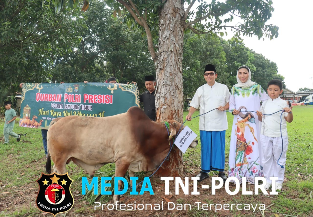 Polres Lampung Timur Gelar Penyembelihan Hewan Kurban, 7 Sapi dan 4 Kambing Disalurkan ke Masyarakat