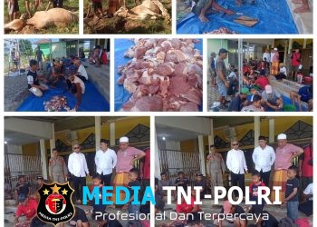 Masjid Darussalam di Komplek Perkantoran Pemkab Pringsewu pada Idul Adha 1447, Melakukan Pemotongan Hewan Kurban Sapi dan Kambing