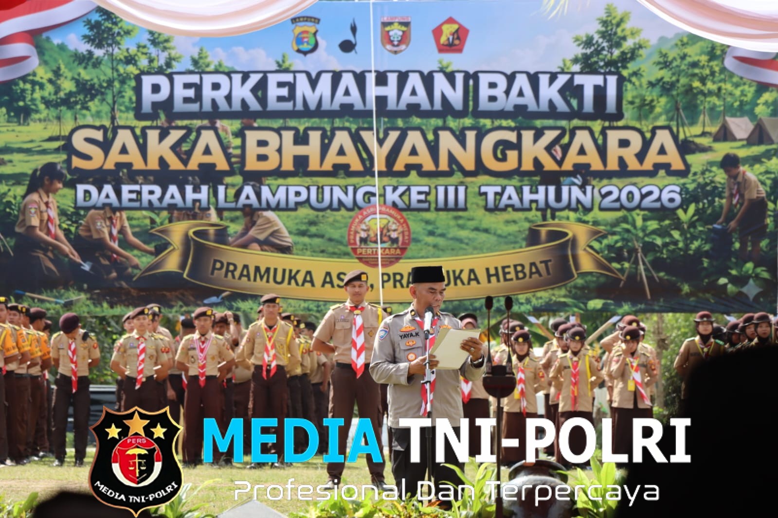 Pertikarada III Lampung Resmi Dibuka di Pringsewu, 345 Pramuka Saka Bhayangkara Ikuti Aksi Sosial hingga Penghijauan