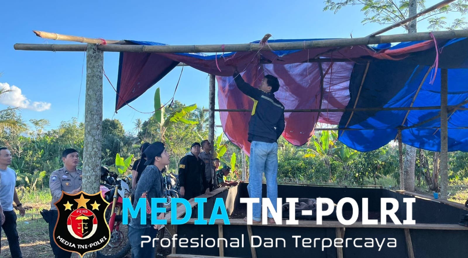 Polsek Pulau Panggung dan Koramil Bongkar Gelanggang Sabung Ayam di Area Perkebunan Sinar Mancak