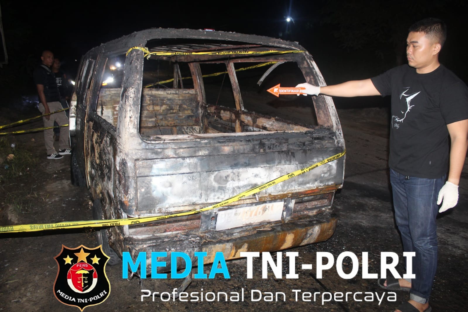 Minibus Terbakar di Tanjakan Way Sekampung Pringsewu, Sopir Alami Luka Bakar