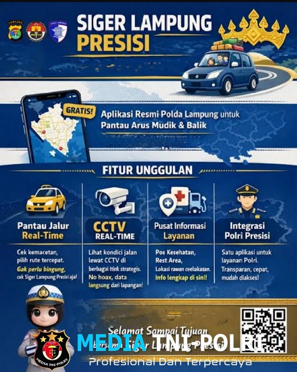 Libur Panjang Iduladha-Waisak, Polda Lampung Ajak Warga Manfaatkan Aplikasi Siger Lampung Presisi