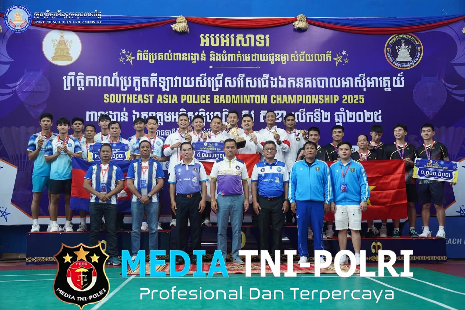 Tim Bulutangkis Polri Raih 4 Medali Emas dan 2 Perak SEA Police Badminton Championship 2026 di Kamboja