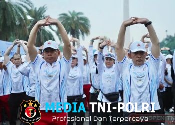 Panglima TNI Hadiri Olahraga Bersama Hari Bhayangkara ke-80, Perkuat Soliditas TNI-Polri