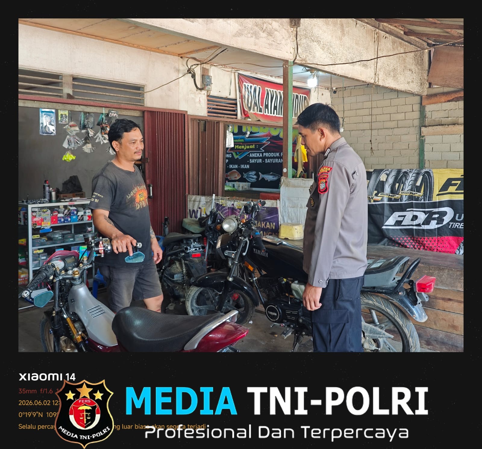 Polsek Sengah Temila Ingatkan Bengkel Periksa Surat Kendaraan dan Tolak Knalpot Brong