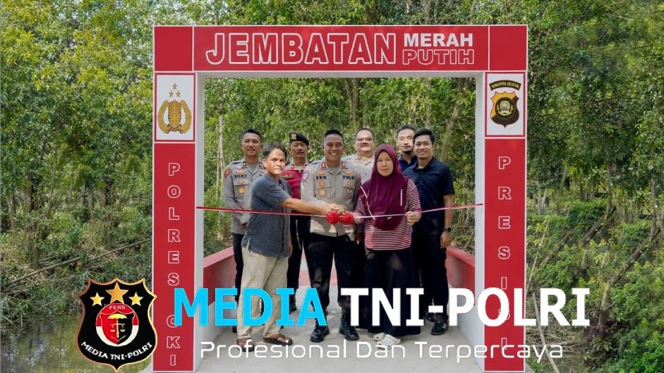 Kapolres OKI Resmikan Jembatan Merah Putih, Wujud Nyata Pengabdian Polri untuk Konektivitas Desa