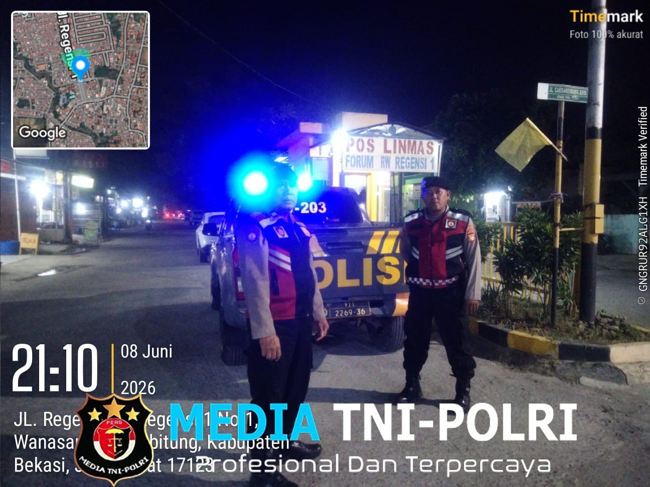 Patroli Dialogis Polsek Cikarang Barat Sambangi Security dan Warga, Sampaikan Pesan Kamtibmas