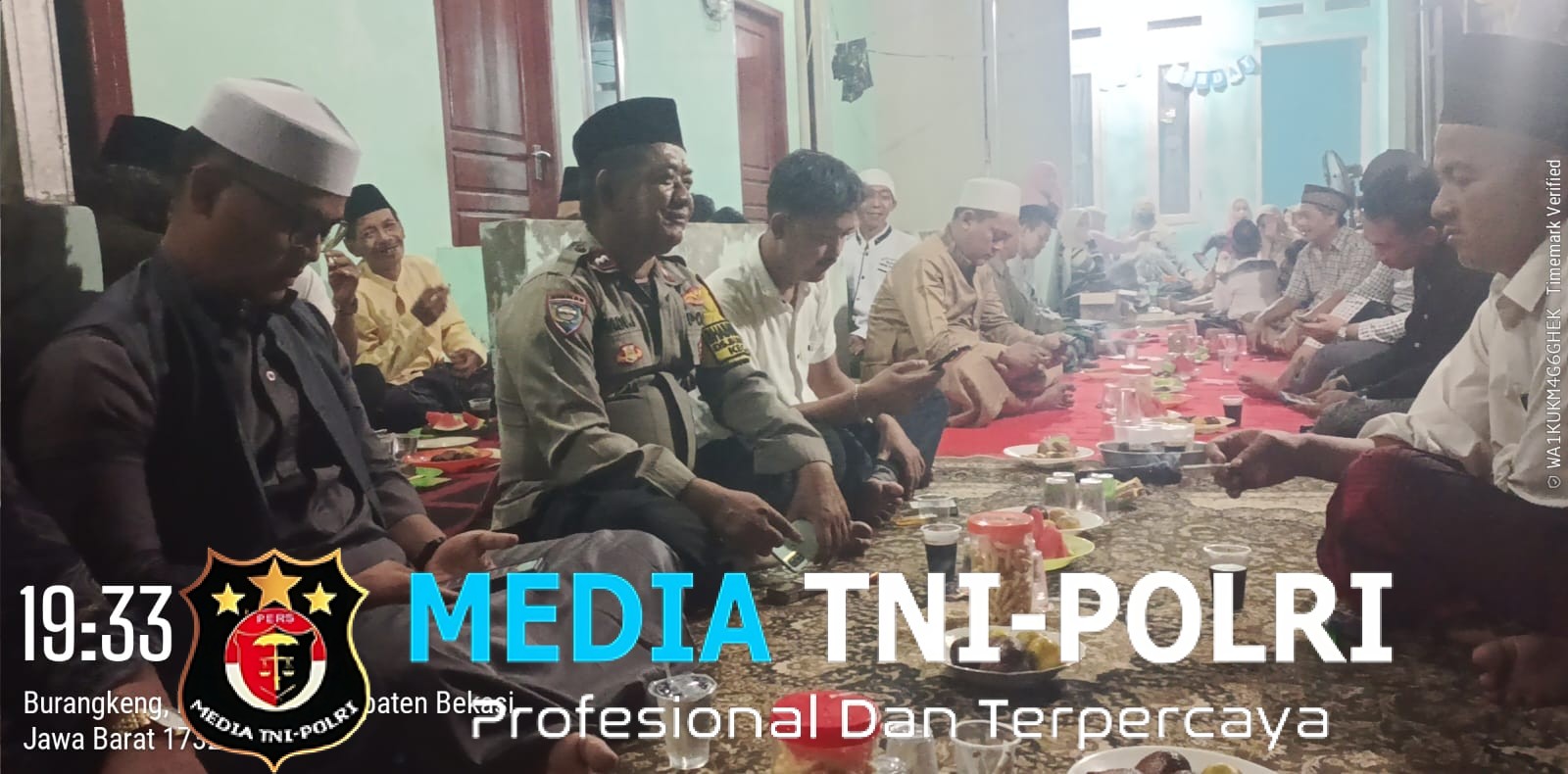 Patroli Dialogis Polsek Setu Hadiri Yasin Tahlil Warga Burangkeng, Sampaikan Pesan Kamtibmas