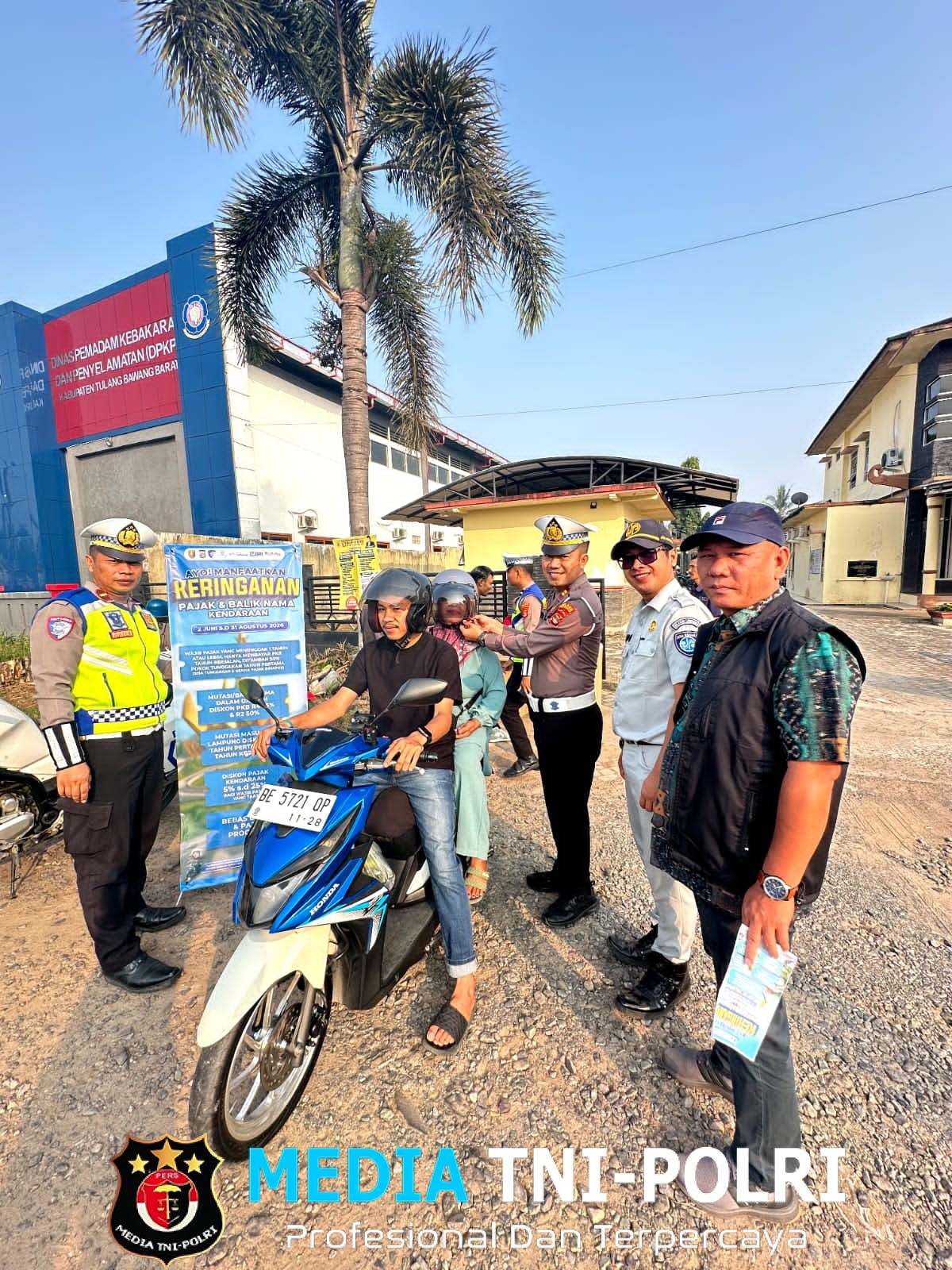 Sat Lantas Polres Tulang Bawang Barat, UPTD Samsat dan Jasa Raharja Sosialisasi Program Keringanan Pajak Kendaraan di Samsat Tubaba