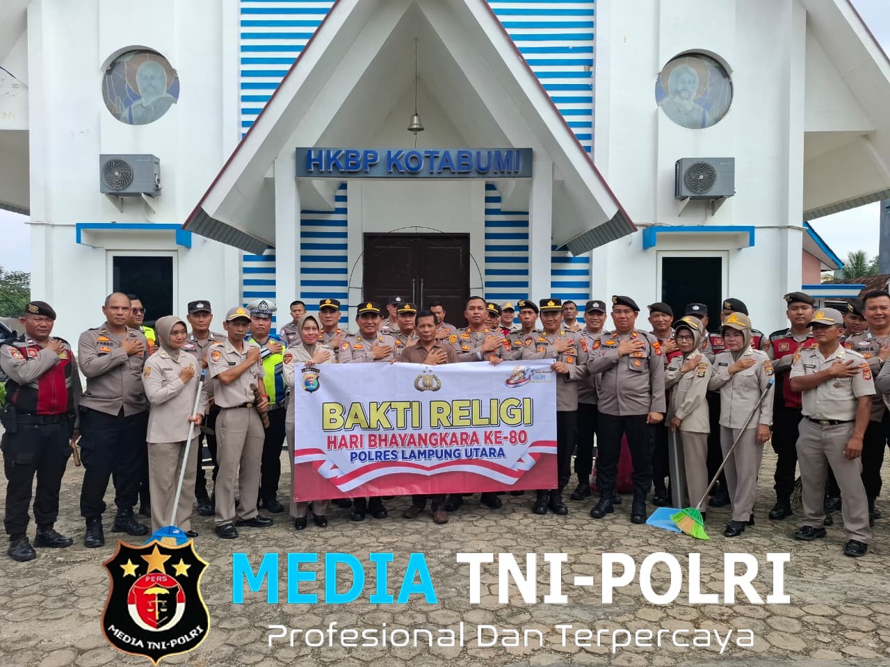 Hari Bhayangkara Ke-80, Polres Lampung Utara Gelar Bakti Religi di Masjid, Gereja dan Wihara