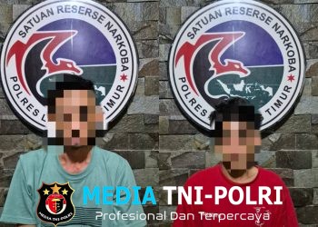 Satresnarkoba Polres Lampung Timur Ungkap Kasus Penyalahgunaan Narkotika, Dua Pelaku Diamankan Beserta Sabu dan Senjata Api Rakitan