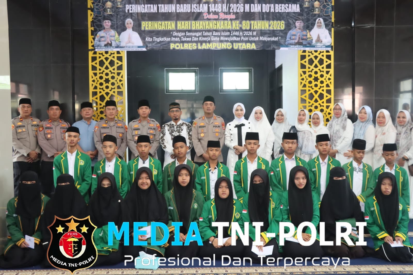 Peringati Tahun Baru Islam 1448 H dan Hari Bhayangkara Ke-80, Polres Lampung Utara Gelar Doa Bersama dan Santuni Anak Yatim
