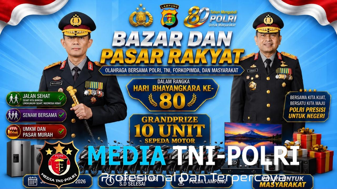 Sambut HUT Bhayangkara ke-80, Polda Lampung Gelar Bazar hingga Olahraga Bersama Bertabur Grandprize