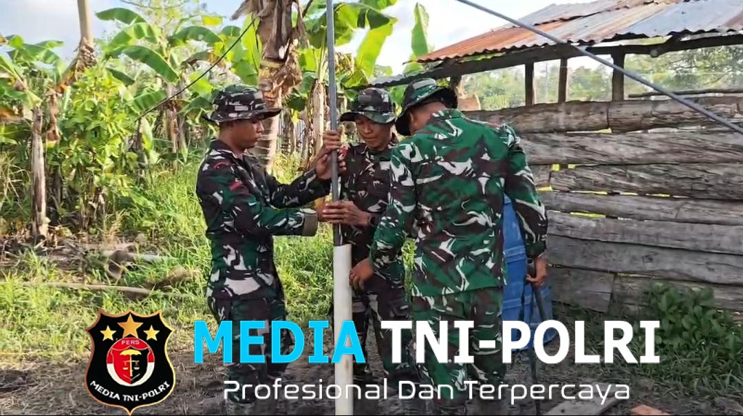 Presiden RI dan Kepala Staf Angkatan Darat Hadir Untuk Rakyat Melalui Satgas Yonif 123/Rajawali Membangun Sumur Bor di Kampung Kiworo Distrik Kimaam