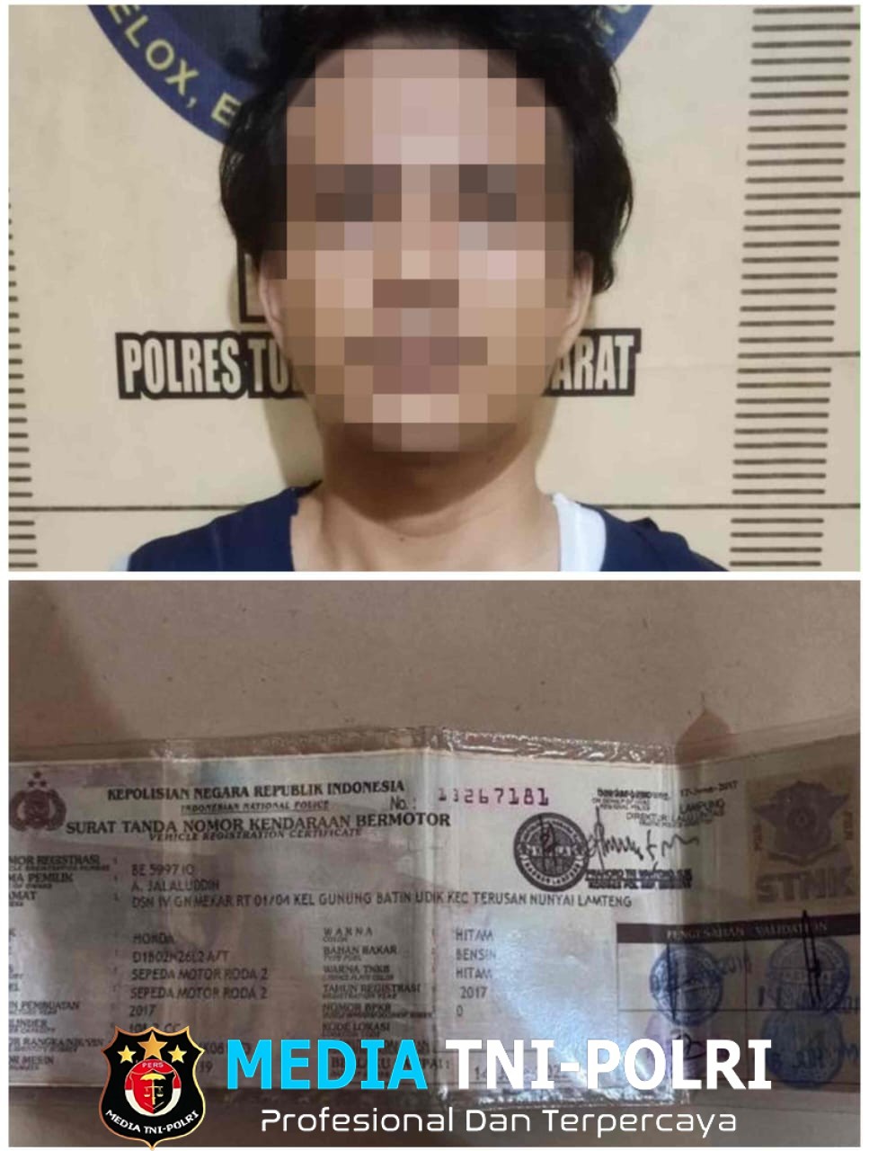 Sempat Buron, Pelaku Tindak Pidana Curat Berhasil Diamankan Sat Reskrim Polres Tulang Bawang Barat