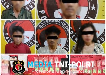 Miliki Sabu 293 Gram dan 100 Butir Pil Extacy Lima Orang Asal Provinsi Riau Ditangkap Jajaran Sat Res Narkoba Polres Mesuji