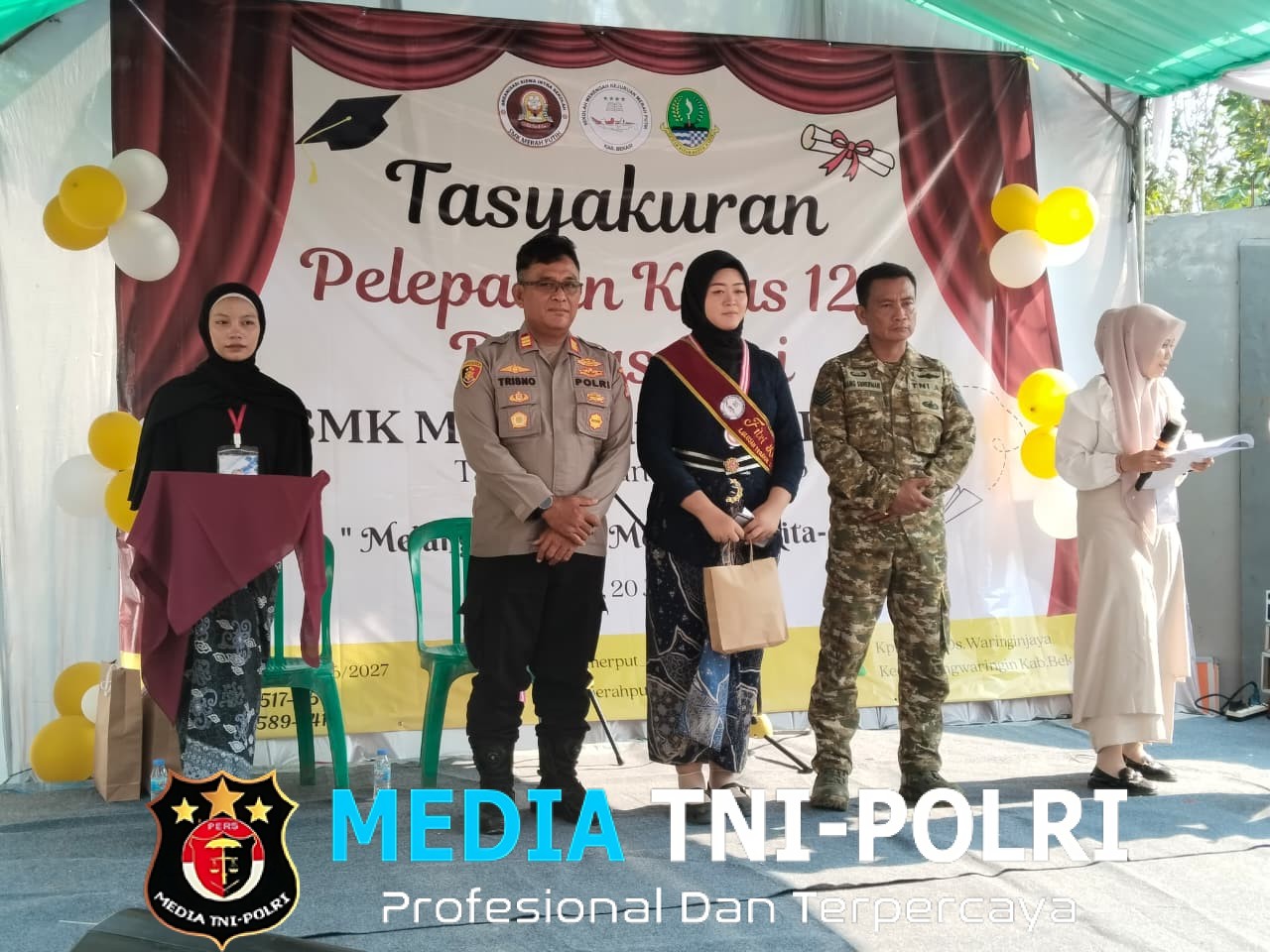 Pelepasan Siswa SMK Merah Putih, Polsek Kedungwaringin Hadir Dukung Langkah Generasi Muda