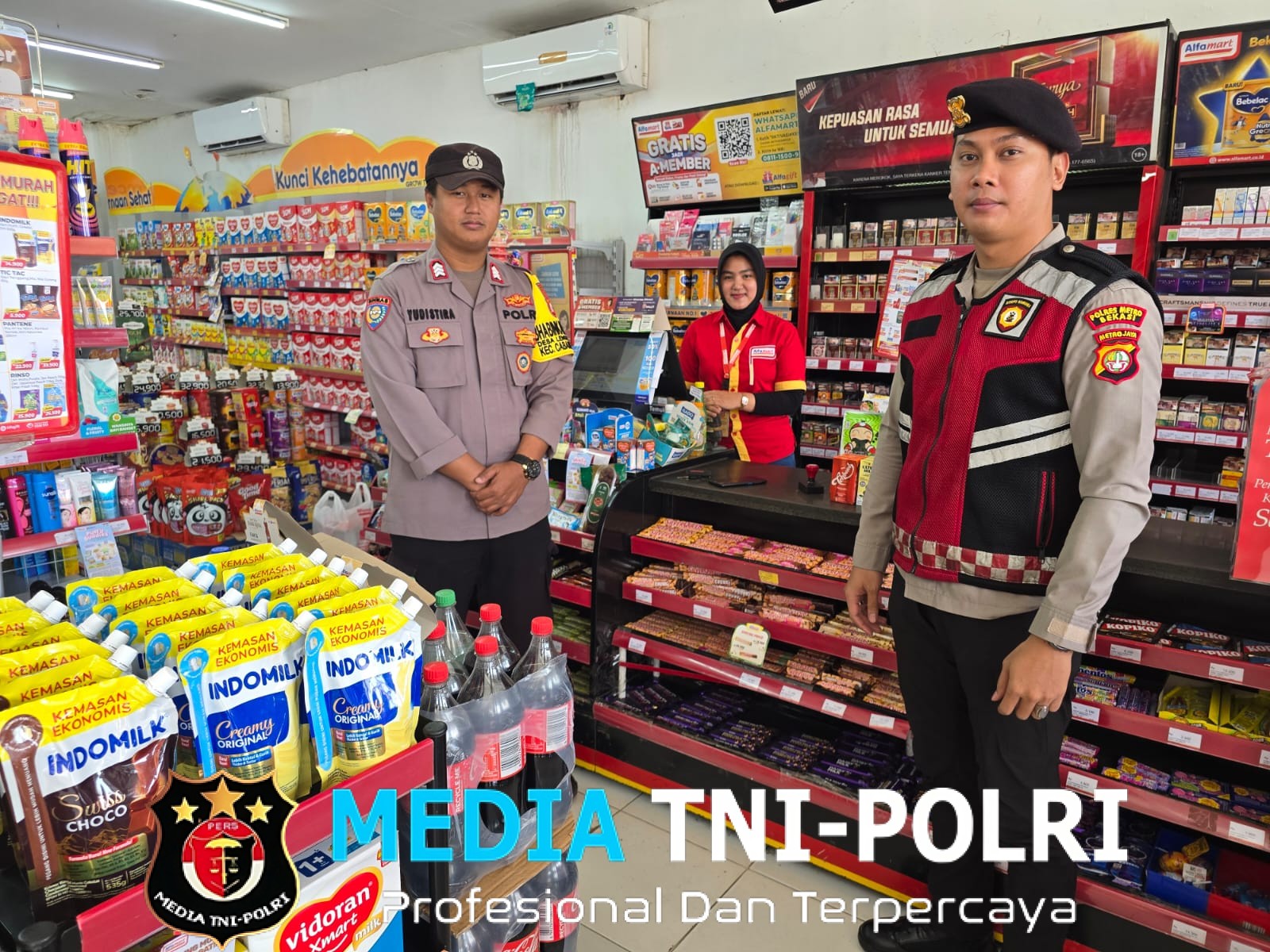 Patroli Dialogis Polsek Cabangbungin Sambangi Alfamart Lenggah Jaya, Cegah 3C hingga Balap Liar