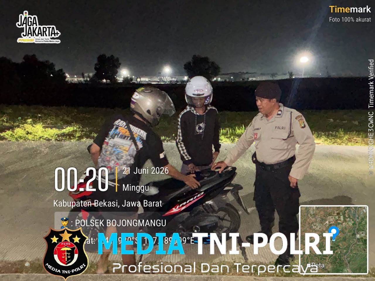 Jaga Jakarta Jaga Bekasi Patroli Biru Polsek Bojongmangu Jaga Jalur Perbatasan hingga Sentra Ekonomi
