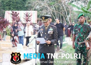 Dandim 0402/OKI Pimpin Upacara Pemakaman Militer Babinsa Kopda Robi Angriawan di Muara Enim