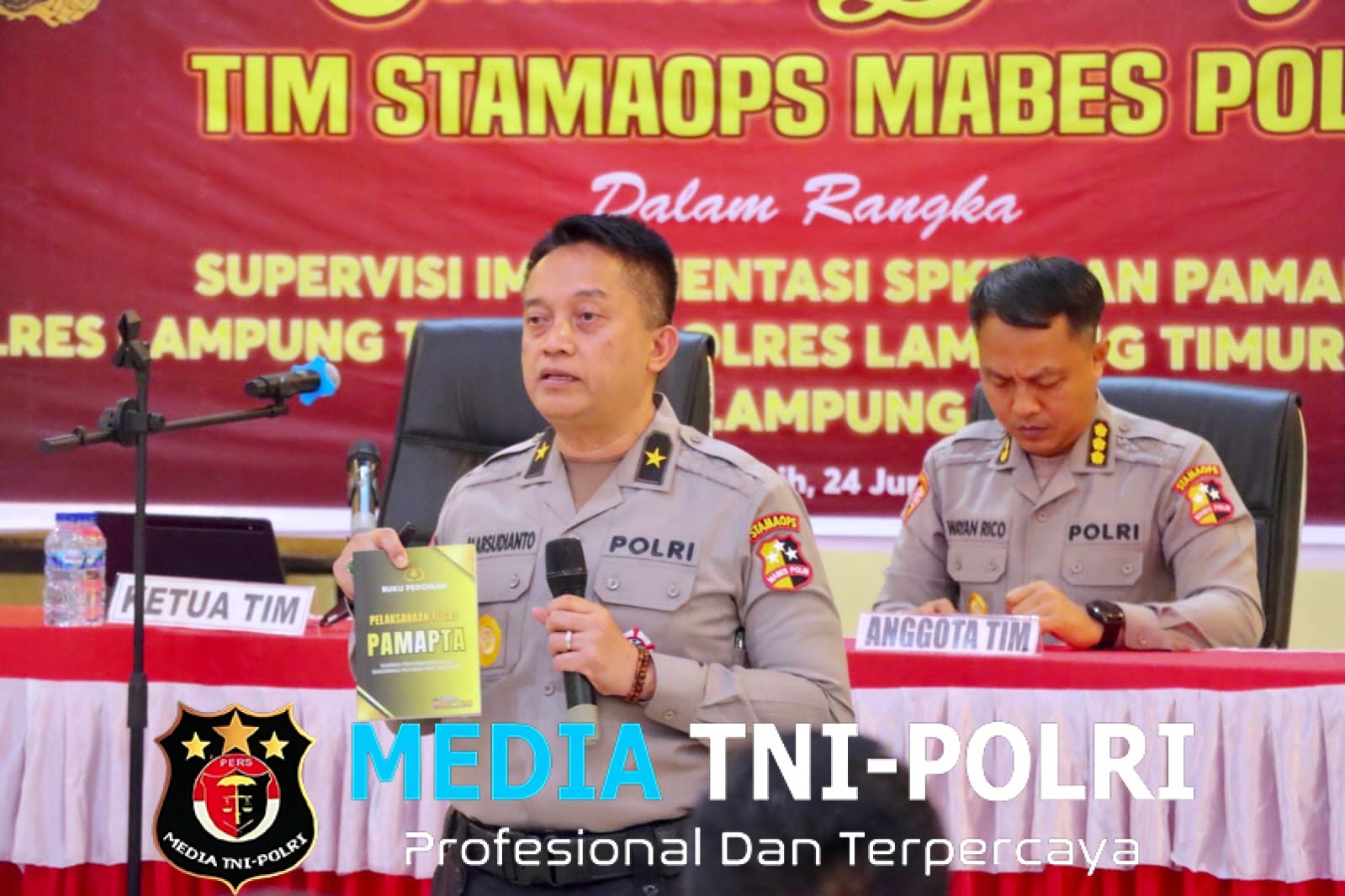Kapolres Lampung Tengah Sambut Tim Stamaops Polri dalam Supervisi Implementasi SPKT dan Pamapta
