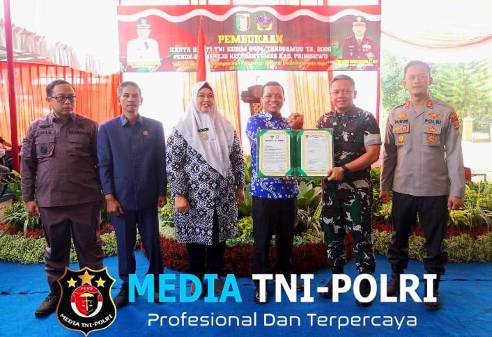 Karya Bakti TNI Kodim 0424/TGM Di Banjarejo Banyumas Resmi Dibuka Bupati Pringsewu