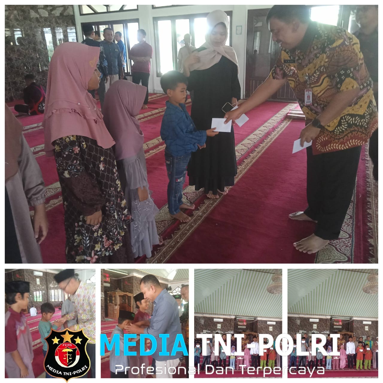 Pengurus Masjid Darussalam Kompleks perkantoran Pemda Pringsewu Berikan santunan kepada anak yatim Dan Disabilitas