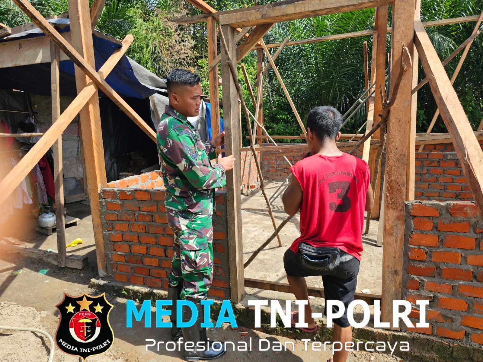 Pembangunan RTLH Ibu Ramadani Terus Menunjukkan Kemajuan, Program Karya Bakti Skala Besar
