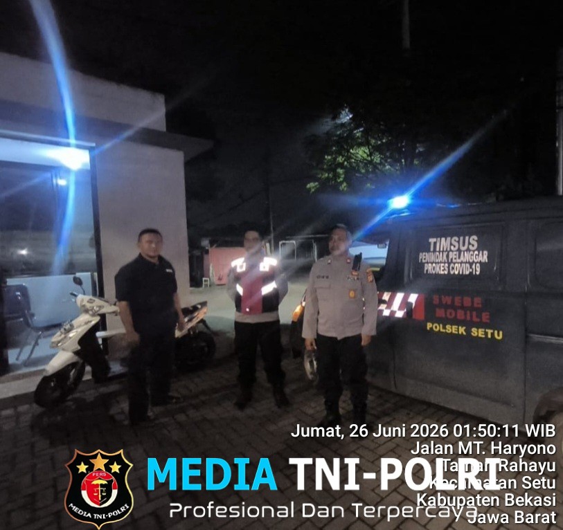 Jaga Bekasi On The Spot, Patroli Biru Polsek Setu Sisir Titik Rawan pada Dini Hari