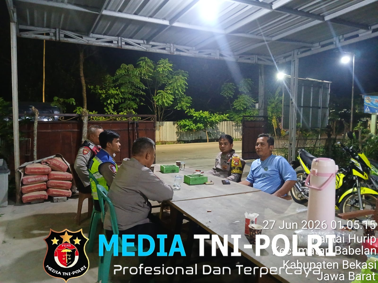 Patroli Biru Polsek Babelan Perkuat Strong Point Antisipasi 3C di Pantai Hurip