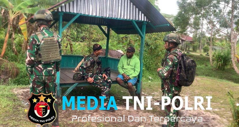 Perkuat Hubungan Dengan Masyarakat Sekitar Penugasan, Satgas Pamtas Yonif 645/GTY Laksanakan Anjangsana